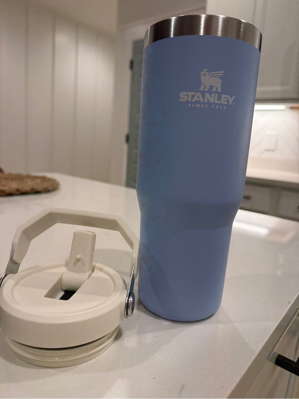 Stanley Light Blue Tumbler with White Lid